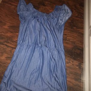 Blue jean fitted dress